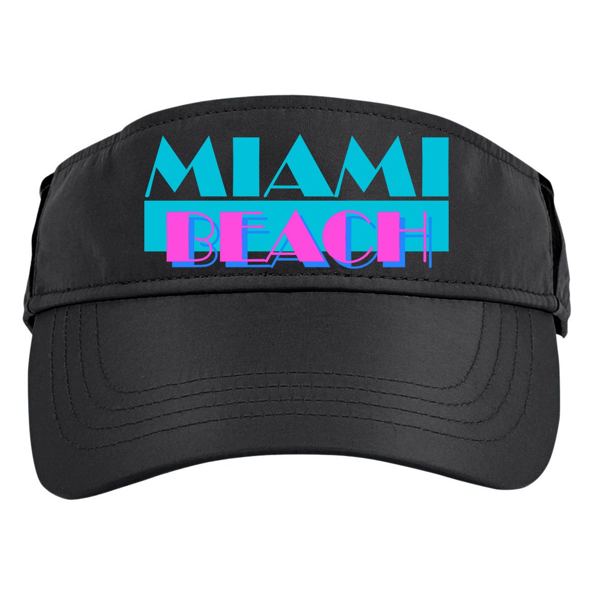 Funny Retro Miami Beach Logo Adult Drive Performance Visor