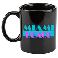 Funny Retro Miami Beach Logo 11oz C Handle Ceramic Mug