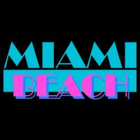 Funny Retro Miami Beach Logo Drawstring Bag