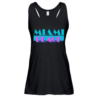 Funny Retro Miami Beach Logo Ladies Essential Flowy Tank