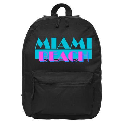 Funny Retro Miami Beach Logo 16 in Basic Backpack