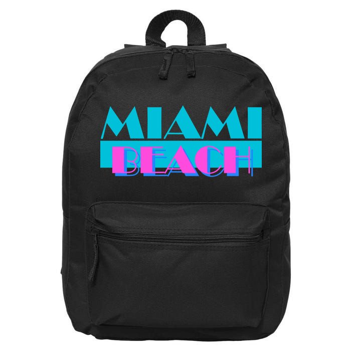 Funny Retro Miami Beach Logo 16 in Basic Backpack