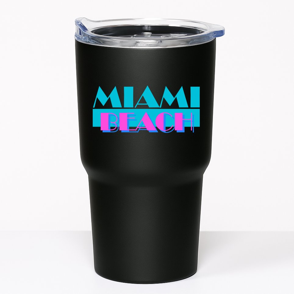 Funny Retro Miami Beach Logo Tumbler