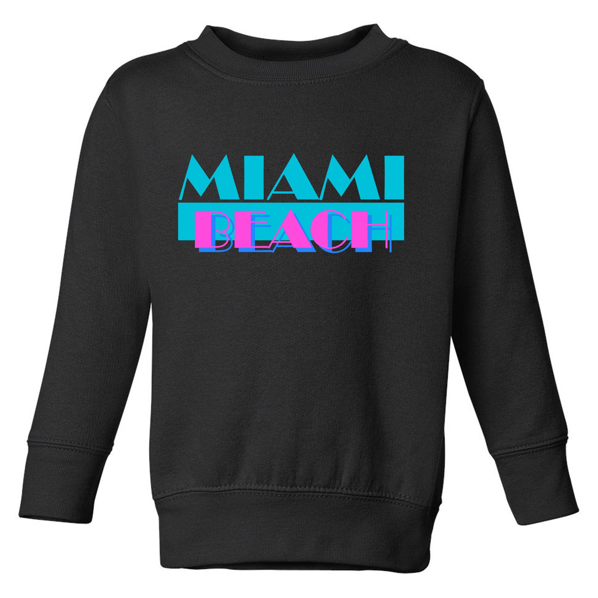 Funny Retro Miami Beach Logo Toddler Sweatshirt
