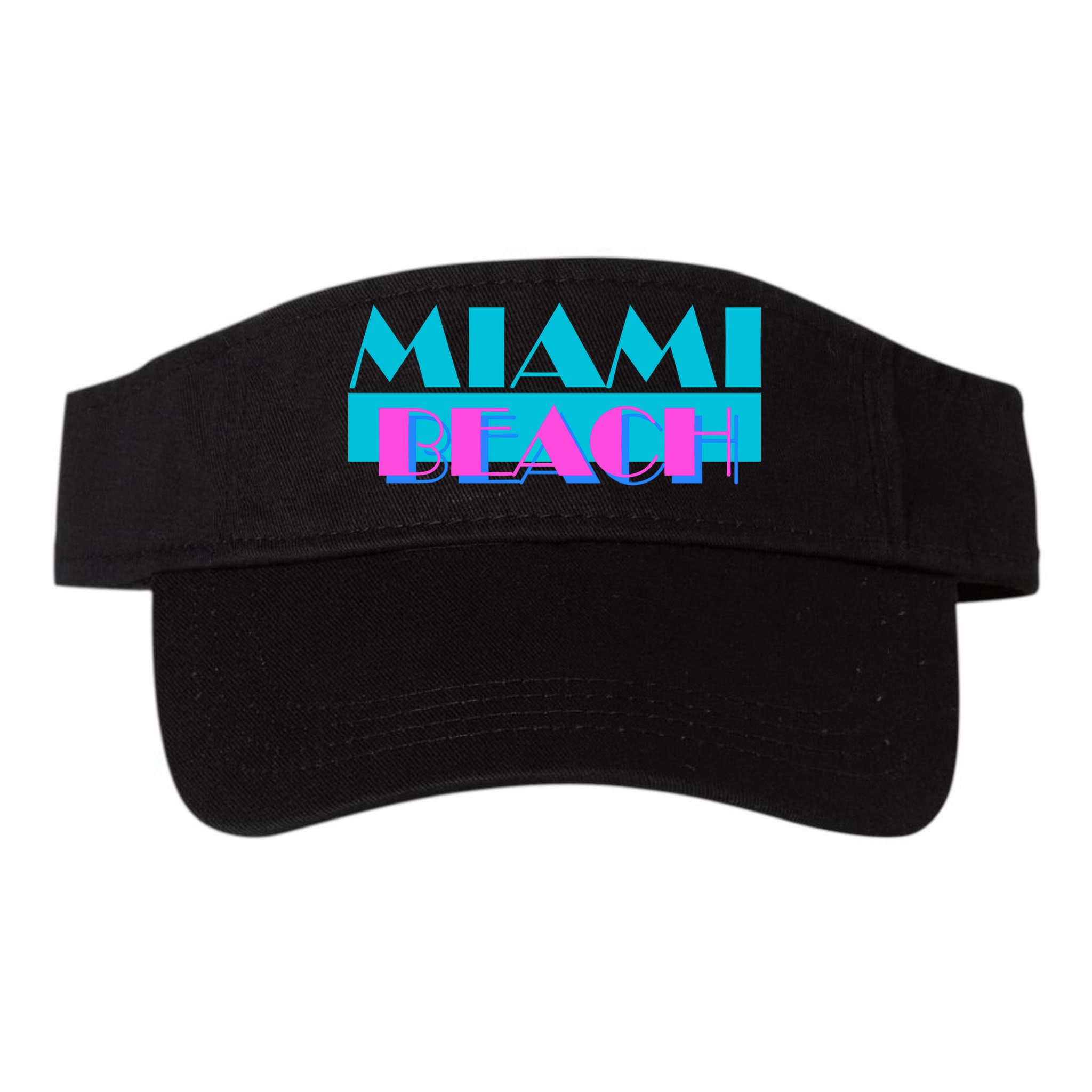 Funny Retro Miami Beach Logo Visor