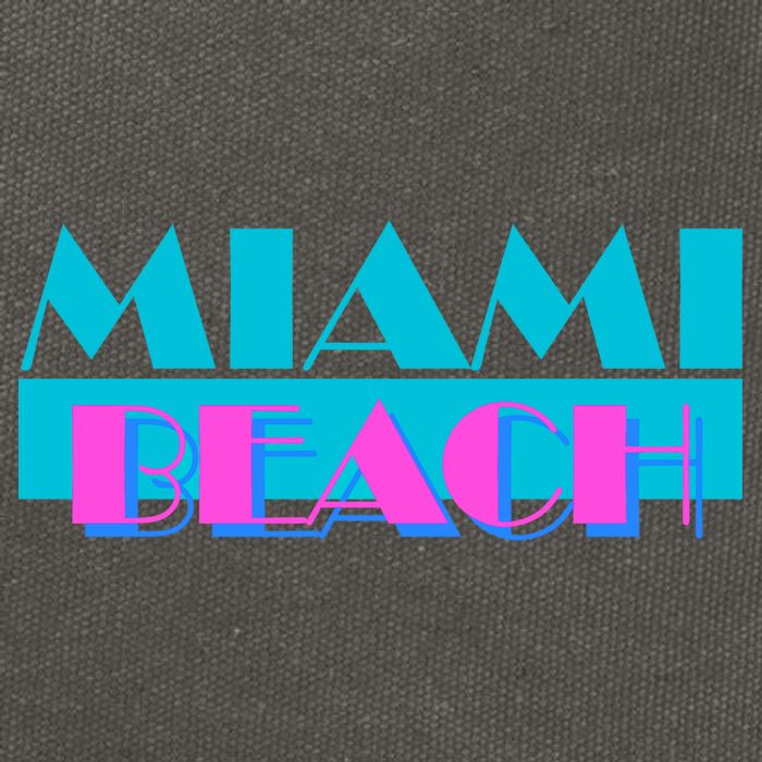 Funny Retro Miami Beach Logo Cotton Canvas Backpack