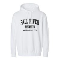 Fall River Massachusetts Ma Vintage Sports Established Design Garment-Dyed Fleece Hoodie