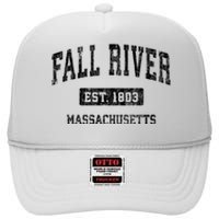 Fall River Massachusetts Ma Vintage Sports Established Design High Crown Mesh Back Trucker Hat