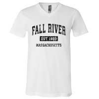 Fall River Massachusetts Ma Vintage Sports Established Design V-Neck T-Shirt