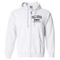 Fall River Massachusetts Ma Vintage Sports Established Design Full Zip Hoodie