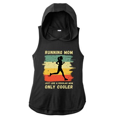 Funny Running Mom Marathon Runner Coach Marathoner Gift Ladies PosiCharge Tri-Blend Wicking Draft Hoodie Tank