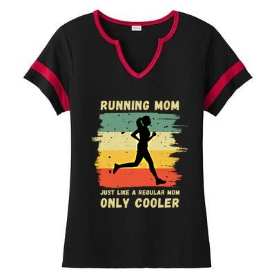 Funny Running Mom Marathon Runner Coach Marathoner Gift Ladies Halftime Notch Neck Tee