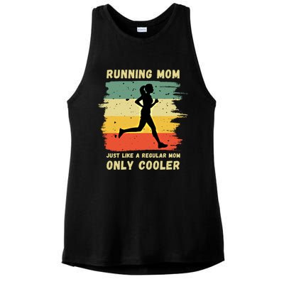 Funny Running Mom Marathon Runner Coach Marathoner Gift Ladies PosiCharge Tri-Blend Wicking Tank