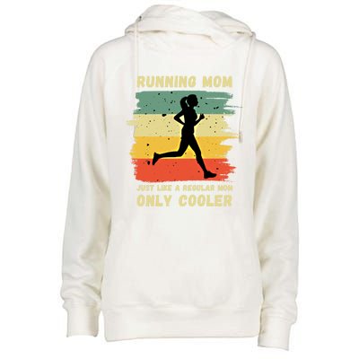 Funny Running Mom Marathon Runner Coach Marathoner Gift Womens Funnel Neck Pullover Hood