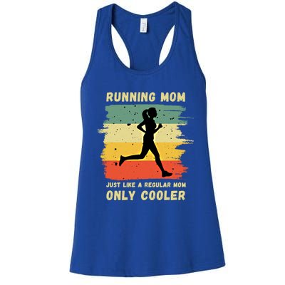 Funny Running Mom Marathon Runner Coach Marathoner Gift Women's Racerback Tank