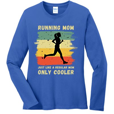 Funny Running Mom Marathon Runner Coach Marathoner Gift Ladies Long Sleeve Shirt