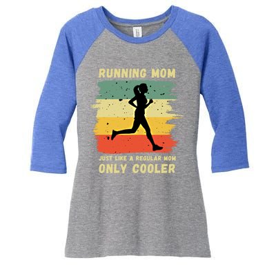 Funny Running Mom Marathon Runner Coach Marathoner Gift Women's Tri-Blend 3/4-Sleeve Raglan Shirt