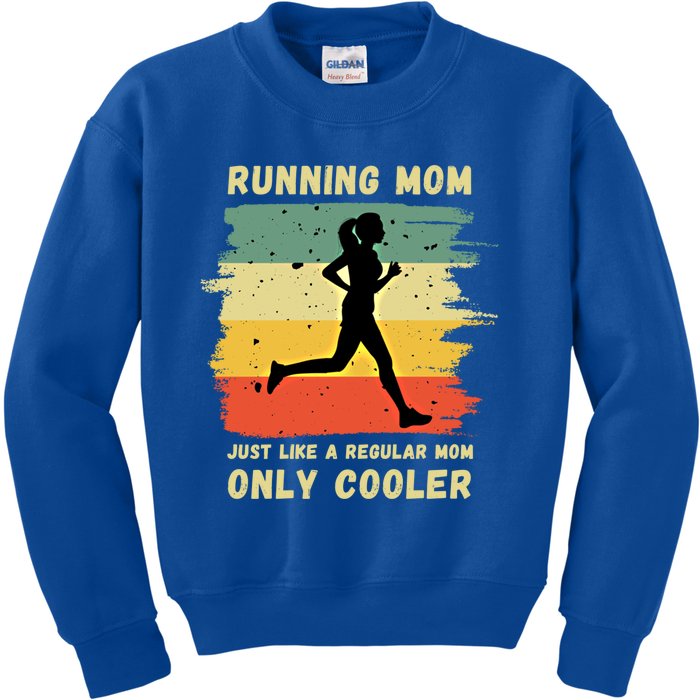 Funny Running Mom Marathon Runner Coach Marathoner Gift Kids Sweatshirt