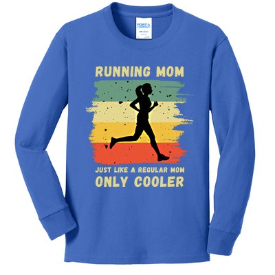 Funny Running Mom Marathon Runner Coach Marathoner Gift Kids Long Sleeve Shirt