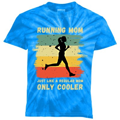 Funny Running Mom Marathon Runner Coach Marathoner Gift Kids Tie-Dye T-Shirt