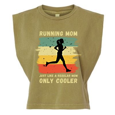 Funny Running Mom Marathon Runner Coach Marathoner Gift Garment-Dyed Women's Muscle Tee