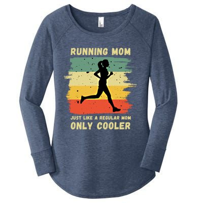 Funny Running Mom Marathon Runner Coach Marathoner Gift Women's Perfect Tri Tunic Long Sleeve Shirt