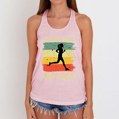 Funny Running Mom Marathon Runner Coach Marathoner Gift Women's Knotted Racerback Tank