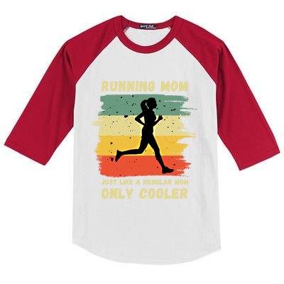 Funny Running Mom Marathon Runner Coach Marathoner Gift Kids Colorblock Raglan Jersey