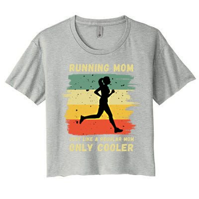 Funny Running Mom Marathon Runner Coach Marathoner Gift Women's Crop Top Tee