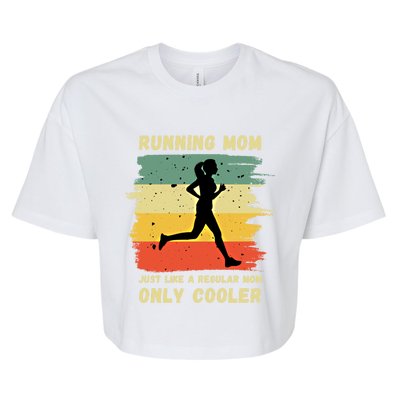 Funny Running Mom Marathon Runner Coach Marathoner Gift Bella+Canvas Jersey Crop Tee