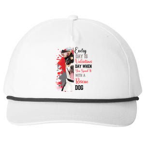 Funny Rescue Mom Happy Valentines Day Fun Dog Cross Breed Gift Snapback Five-Panel Rope Hat