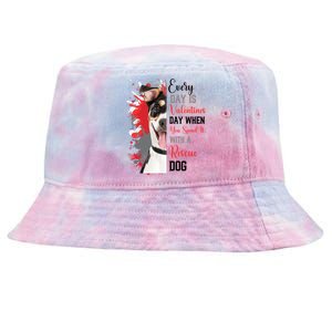 Funny Rescue Mom Happy Valentines Day Fun Dog Cross Breed Gift Tie-Dyed Bucket Hat