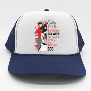 Funny Rescue Mom Happy Valentines Day Fun Dog Cross Breed Gift Trucker Hat