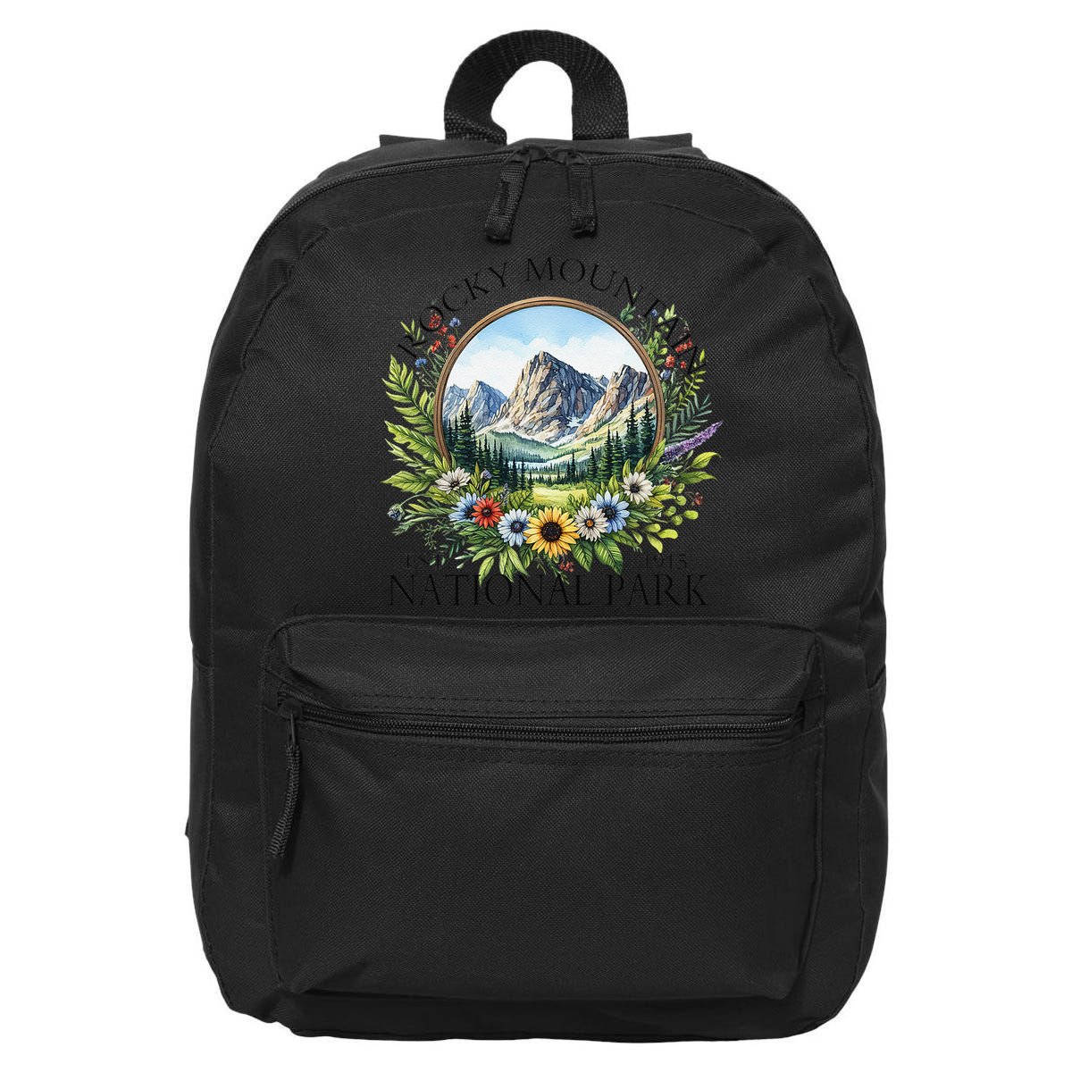 Floral Rocky Mountain National Park Hiking Camping Outdoor 16 in Basic Backpack
