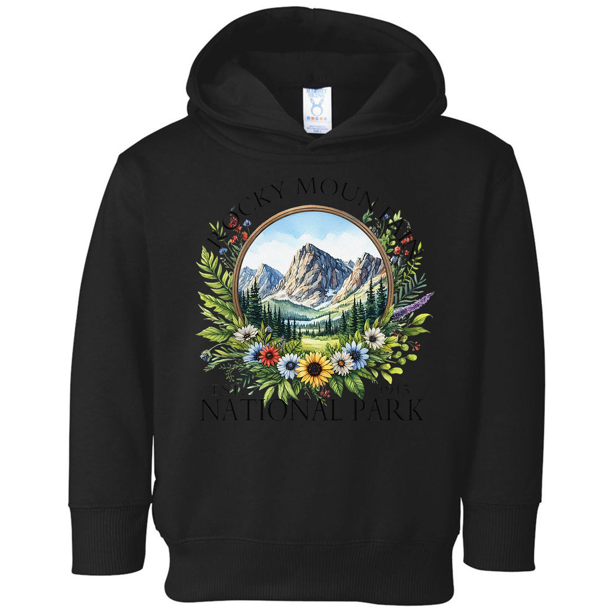 Floral Rocky Mountain National Park Hiking Camping Outdoor Toddler Hoodie