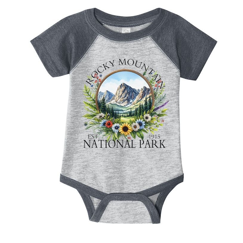 Floral Rocky Mountain National Park Hiking Camping Outdoor Infant Baby Jersey Bodysuit