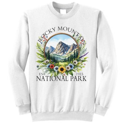 Floral Rocky Mountain National Park Hiking Camping Outdoor Sweatshirt
