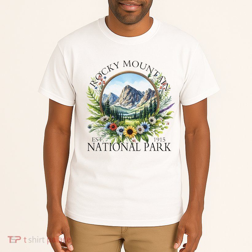 Floral Rocky Mountain National Park Hiking Camping Outdoor Tall T-Shirt