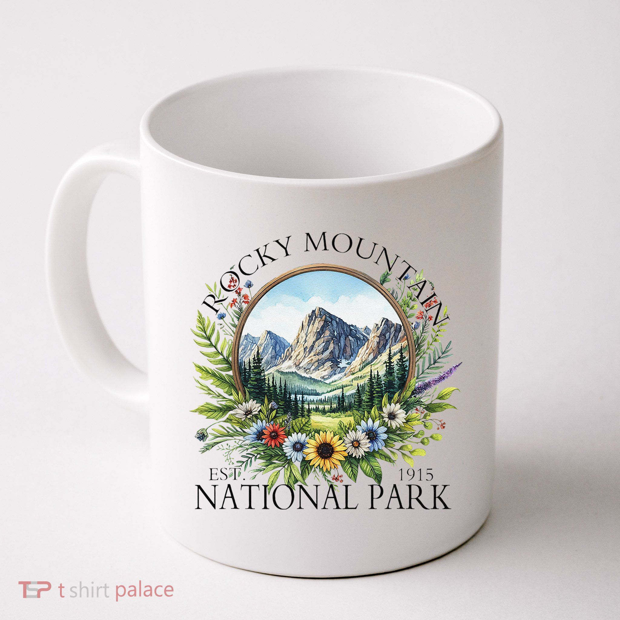 Floral Rocky Mountain National Park Hiking Camping Outdoor Mug