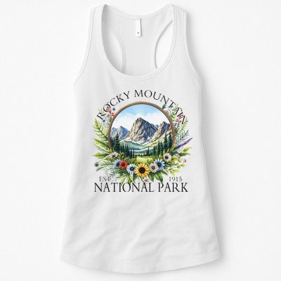 Floral Rocky Mountain National Park Hiking Camping Outdoor Womens Tank Top