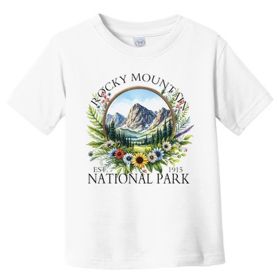Floral Rocky Mountain National Park Hiking Camping Outdoor Toddler T-Shirt