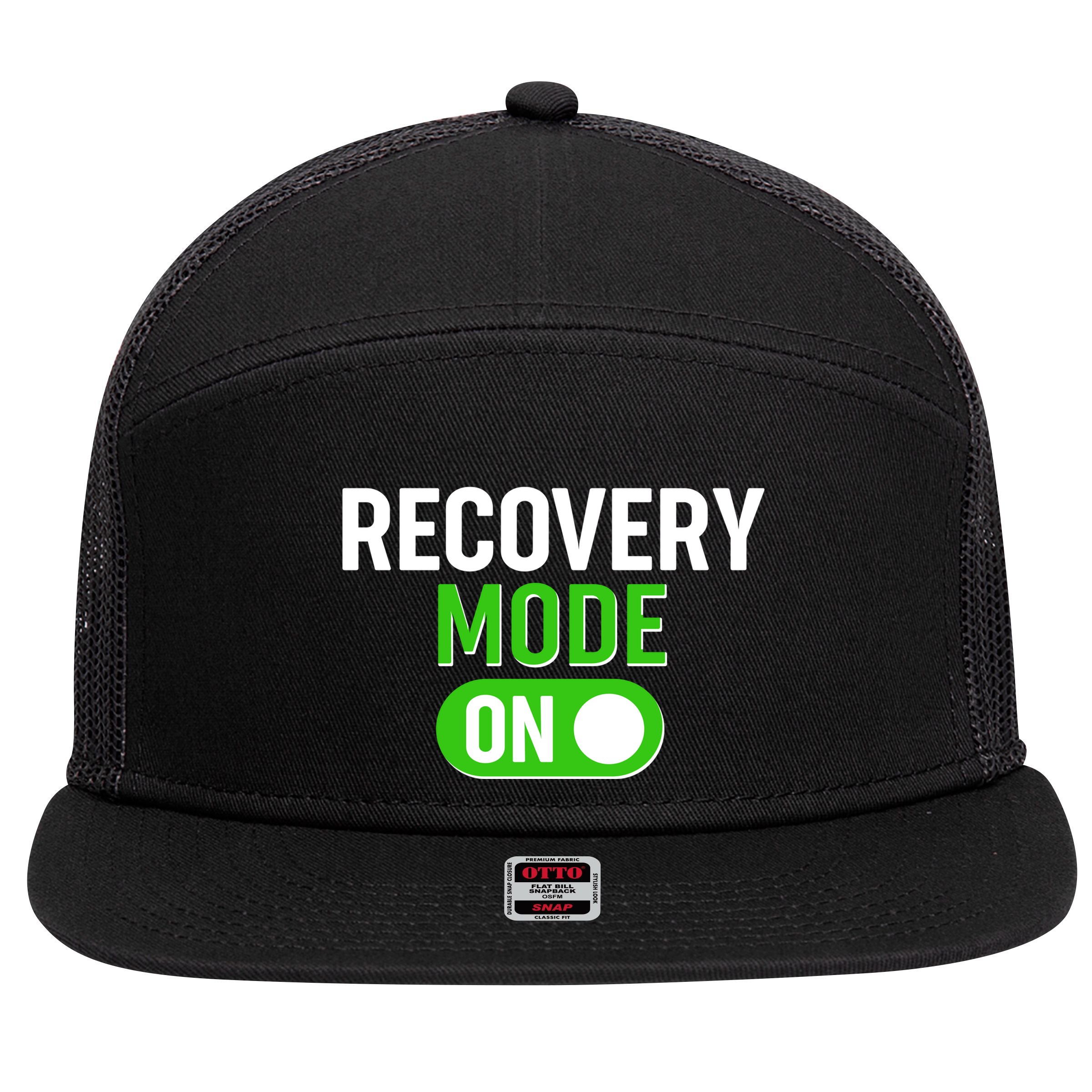 Funny Recovery Mode On 7 Panel Mesh Trucker Snapback Hat