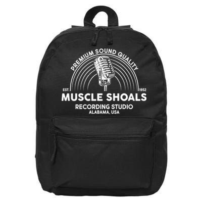 Funny Retro Muscle Shoals Recording Studio Alabama USA Logo 16 in Basic Backpack