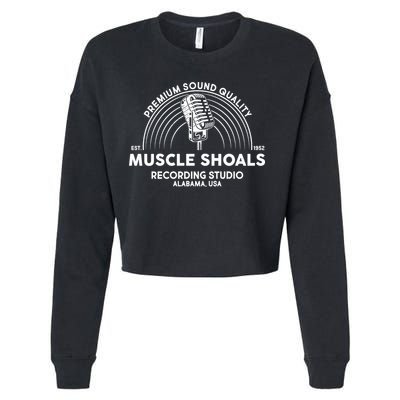 Funny Retro Muscle Shoals Recording Studio Alabama USA Logo Cropped Pullover Crew
