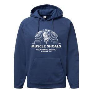 Funny Retro Muscle Shoals Recording Studio Alabama USA Logo Performance Fleece Hoodie