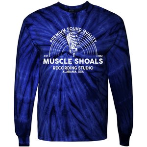 Funny Retro Muscle Shoals Recording Studio Alabama USA Logo Tie-Dye Long Sleeve Shirt