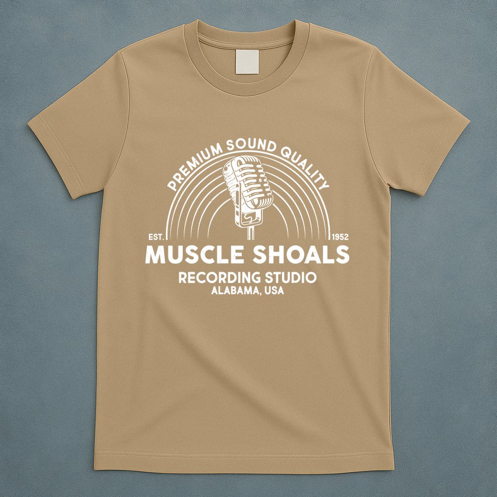 Funny Retro Muscle Shoals Recording Studio Alabama USA Logo T-Shirt