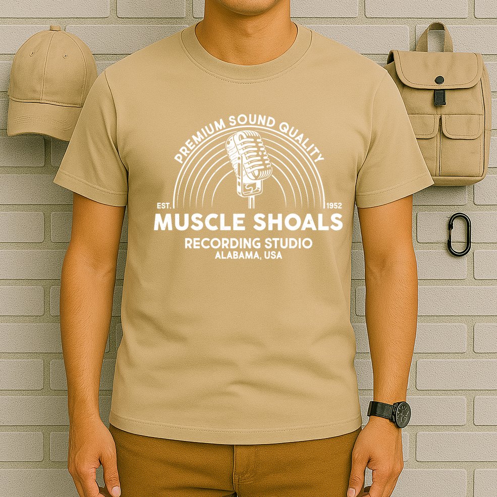 Funny Retro Muscle Shoals Recording Studio Alabama USA Logo T-Shirt