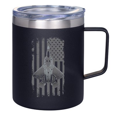 F22 Raptor Military Pilot 12oz Stainless Steel Coffee Mug