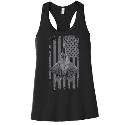 F22 Raptor Military Pilot Women's Racerback Tank